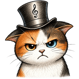 Mewstro looking grumpy